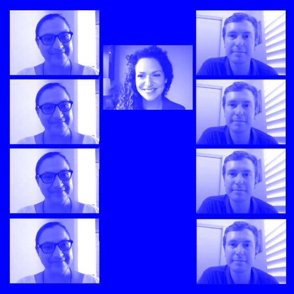 zoom video screens of presenter's faces