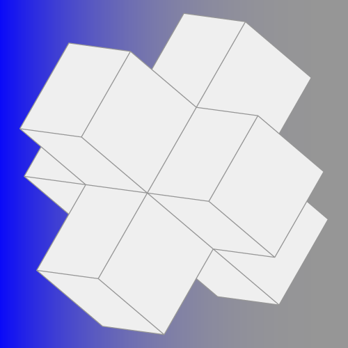 3-D square / star shape. Blue to white gradient background